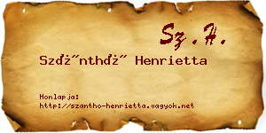 Szánthó Henrietta névjegykártya