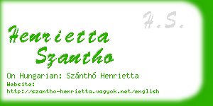henrietta szantho business card